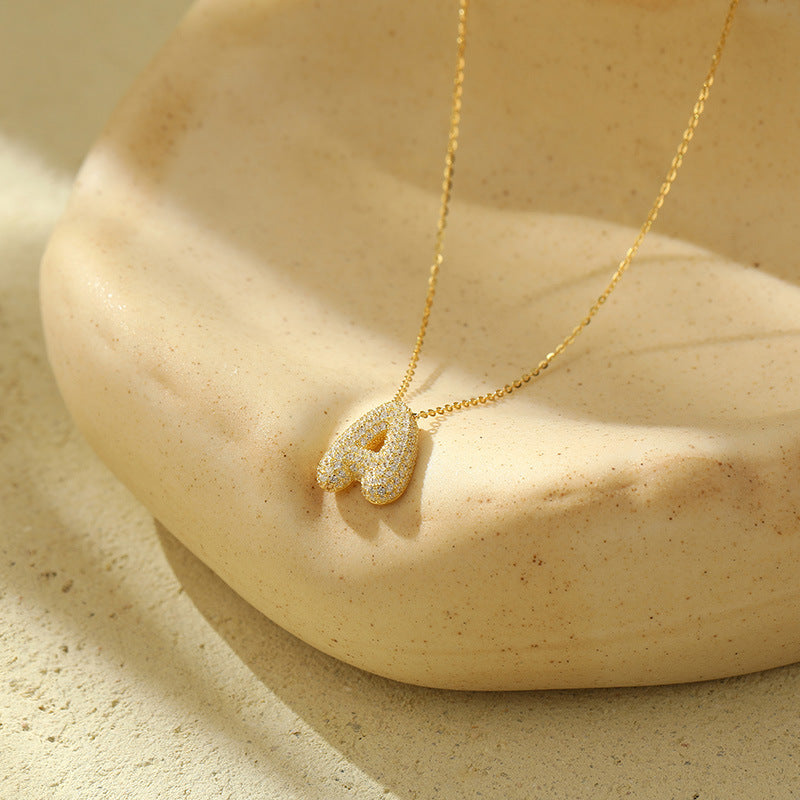 Bella Vermeil Letter Necklace