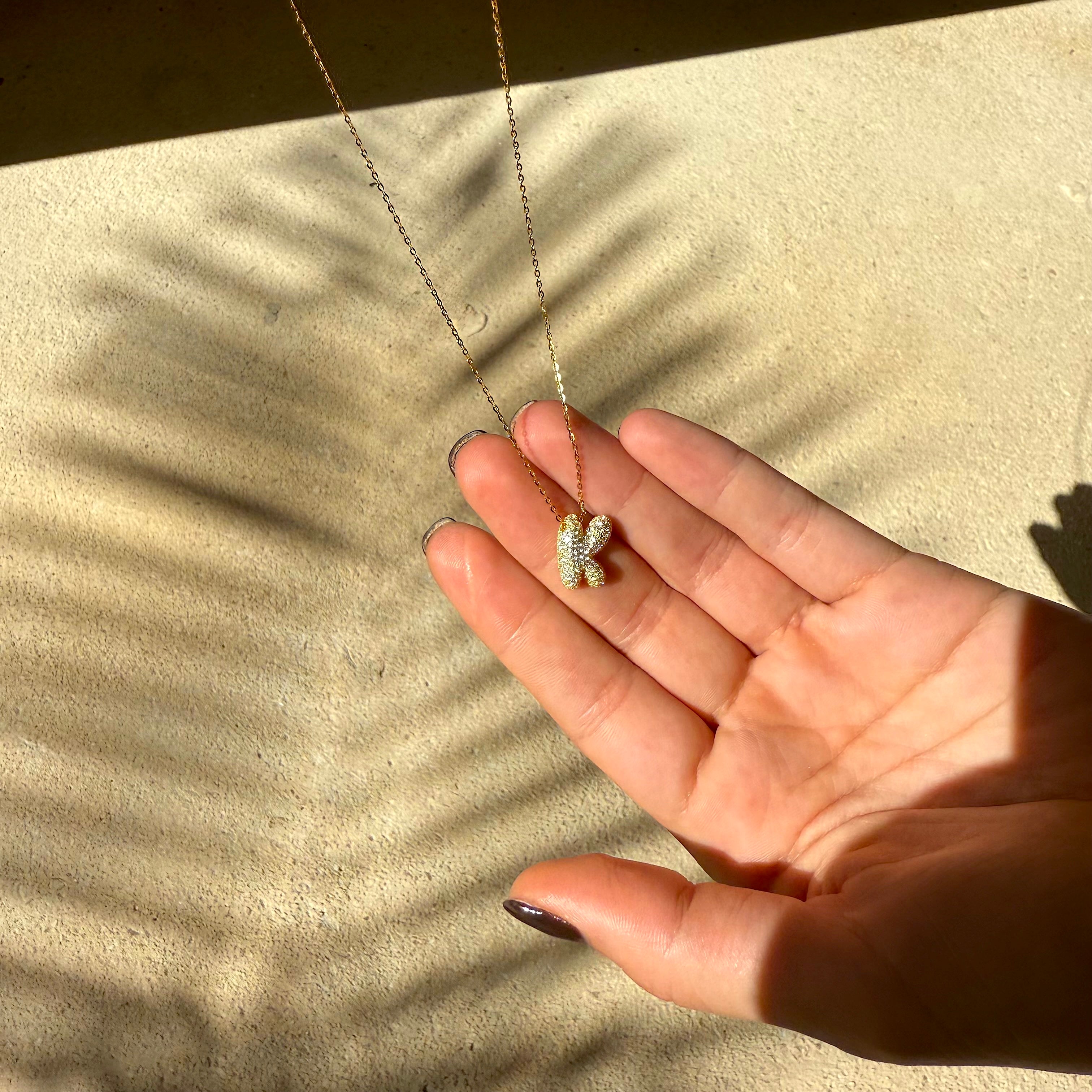 Bella Vermeil Letter Necklace