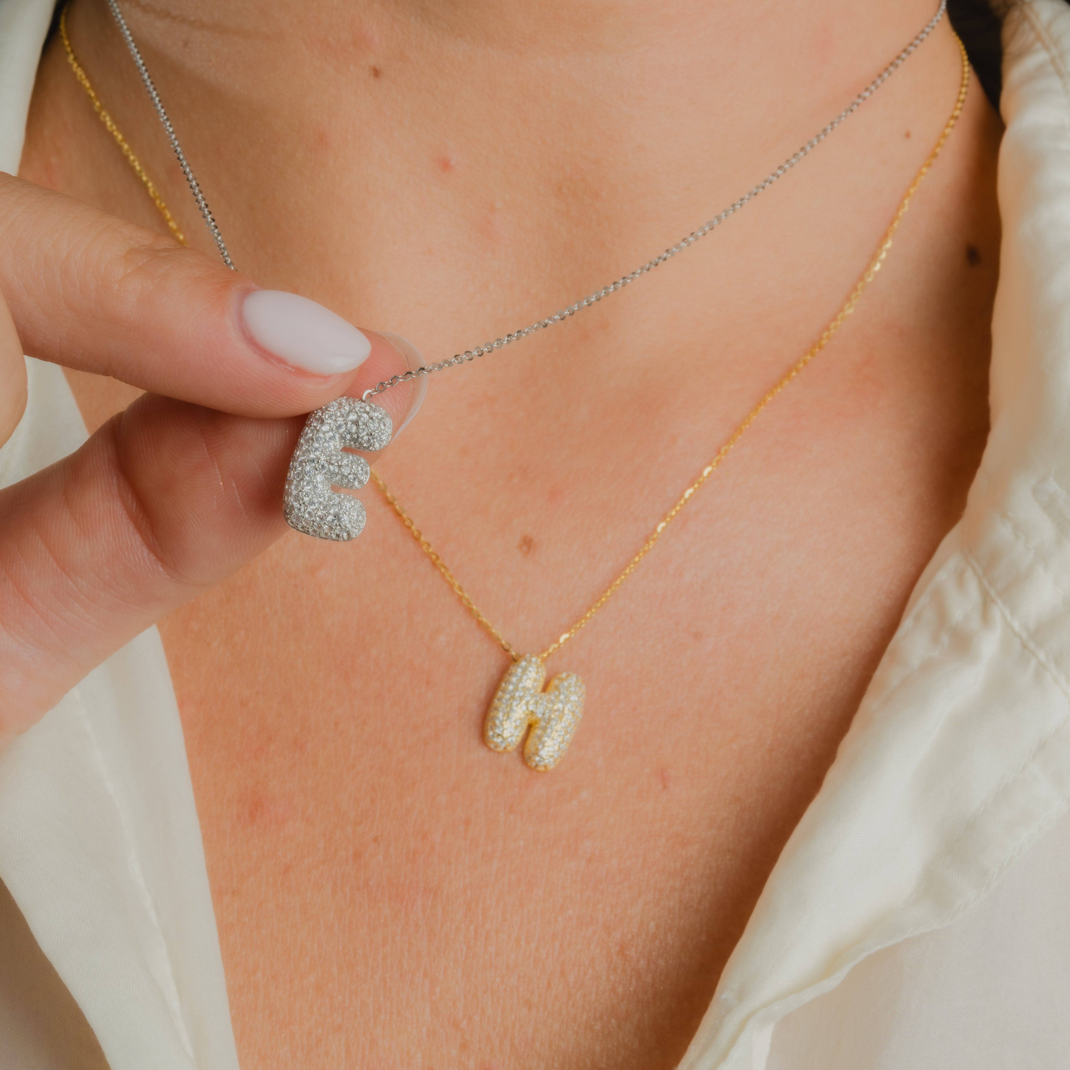 Bella Vermeil Letter Necklace