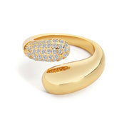 Renee 18K Gold-Plated Pave Diamond Ring