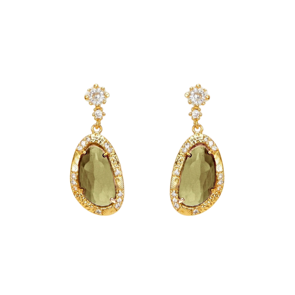 Selena 18K Gold-Plated Gemstone Earrings