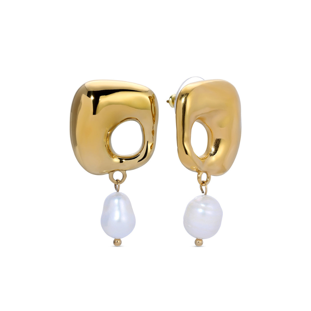 Alma 18K Gold-Plated Pearl Earrings