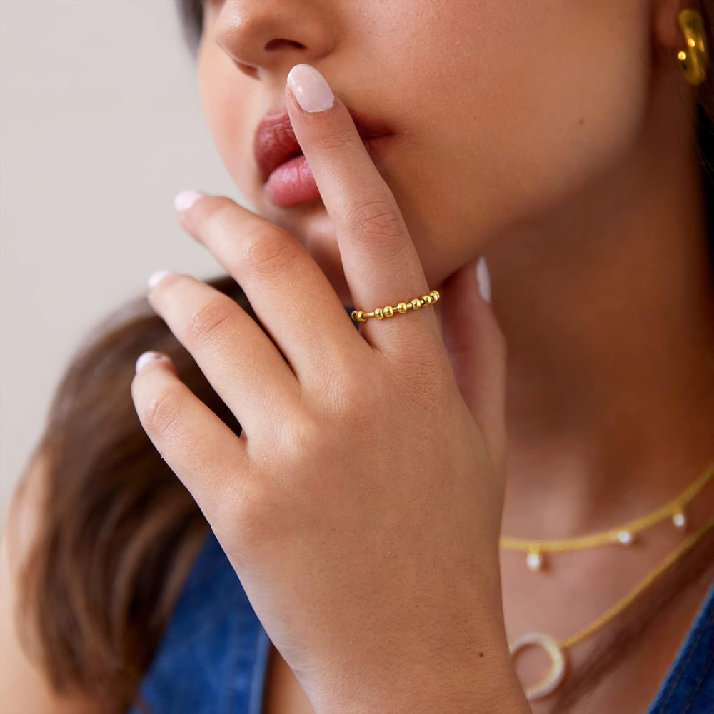 Serenity 18K Gold-Plated Anxiety Ring