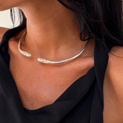 Noelle Sculptural Silver Collar