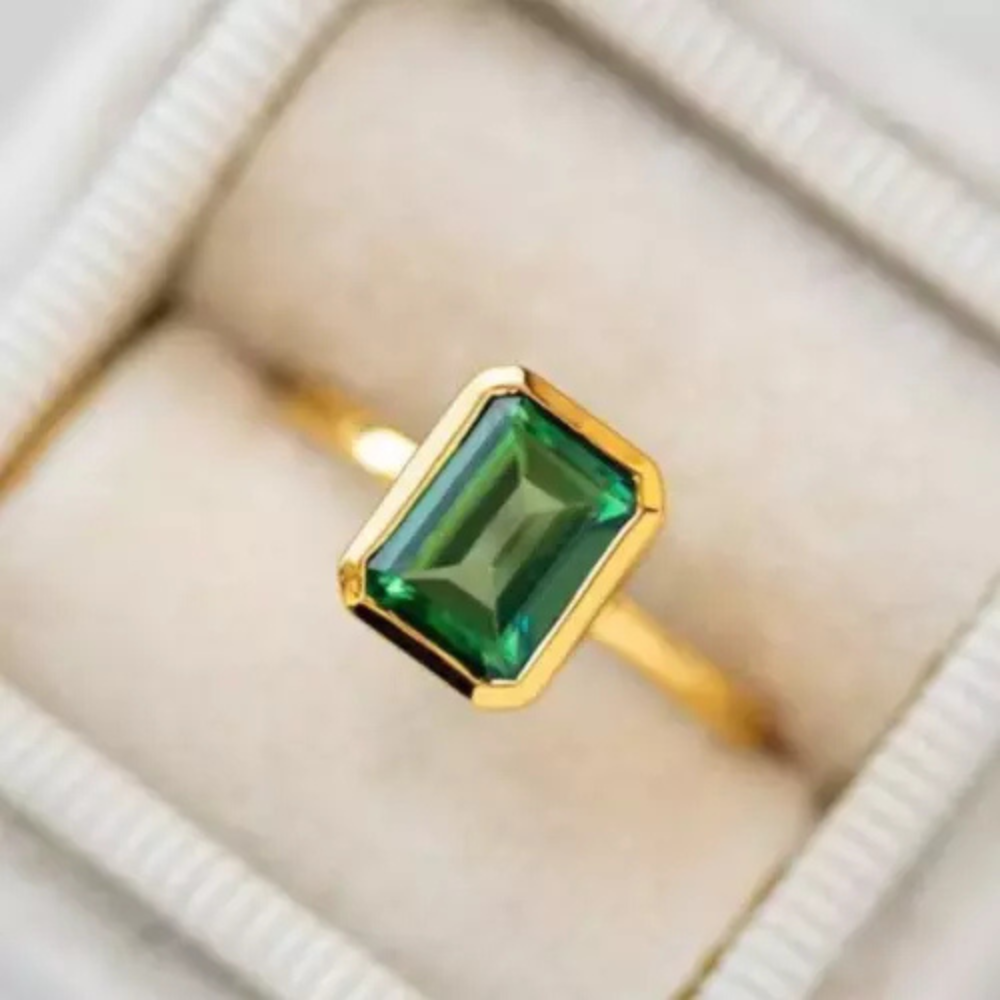 Jade Vermeil Emerald Ring