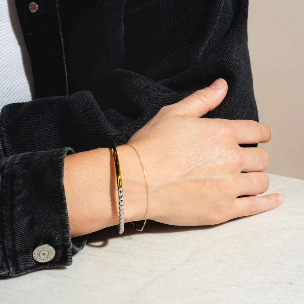 Vienna 18K Gold-Plated Mixed Metal Bracelet
