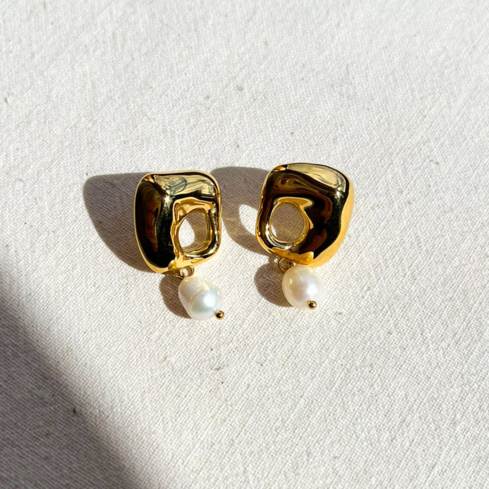 Alma 18K Gold-Plated Pearl Earrings
