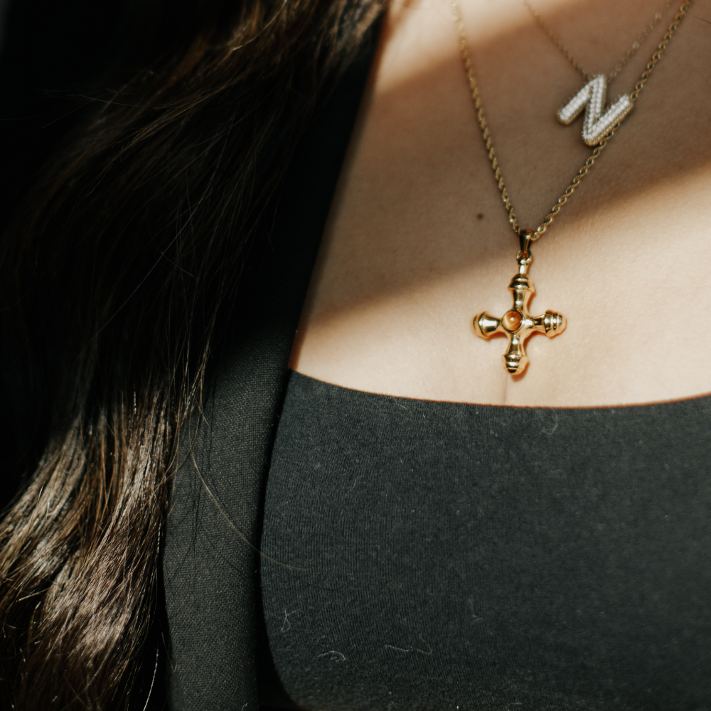 Inara Gold Cross Necklace