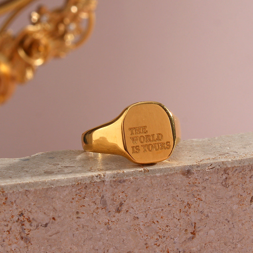 Tori 18K Gold-Plated Affirmation Ring