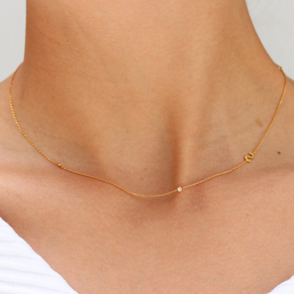 Soleil 18K Gold-Plated Letter Necklace
