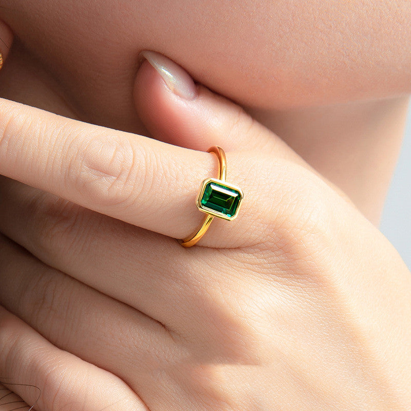 Jade Vermeil Emerald Ring