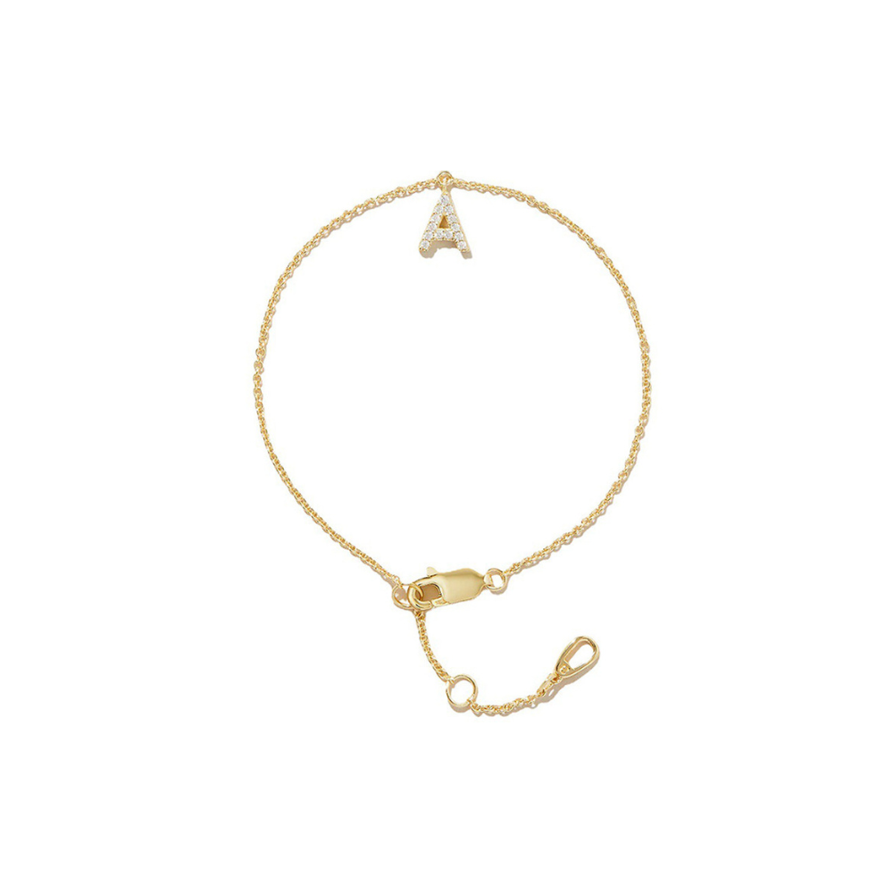 Aisha 14K Gold Letter Bracelet