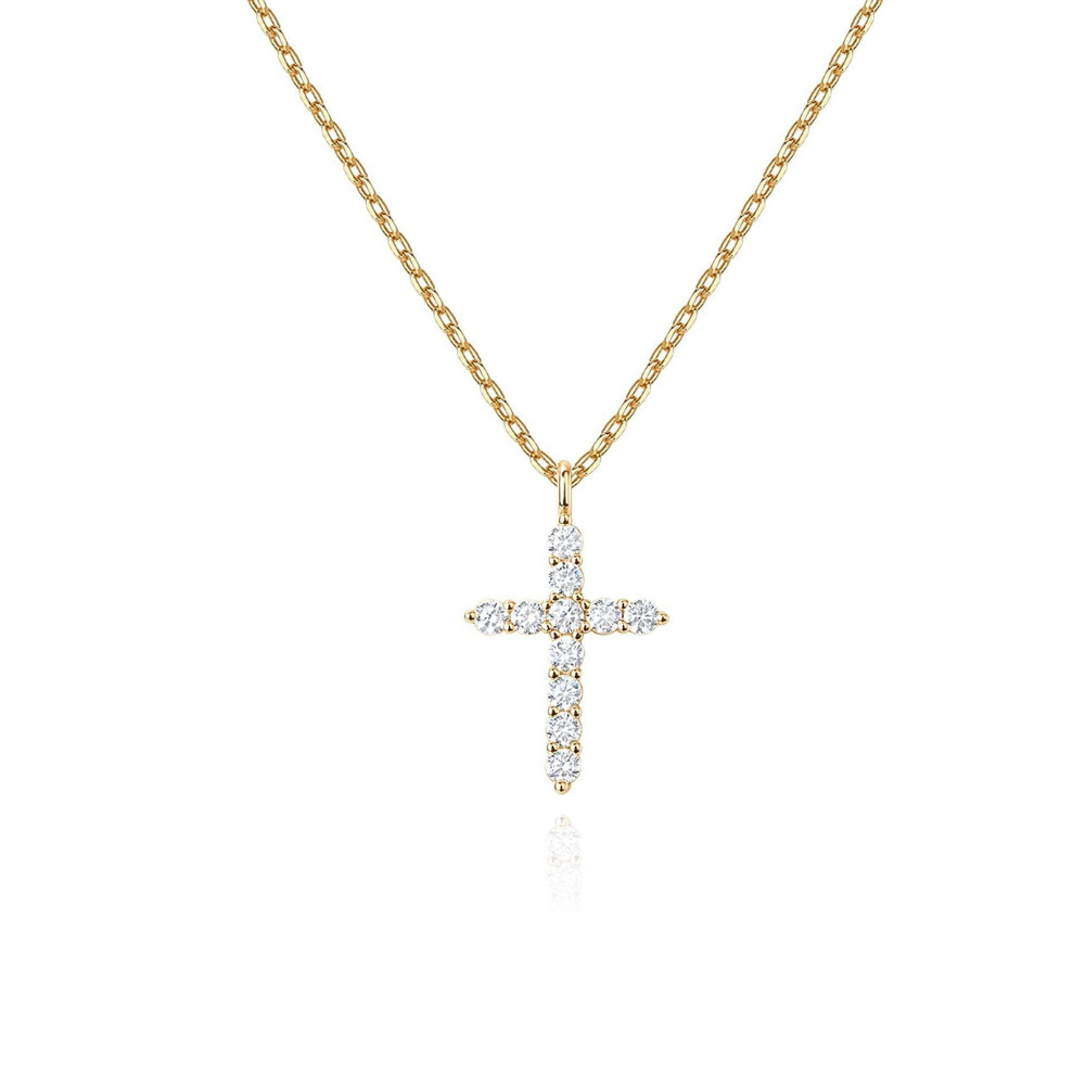 Faith Sterling Silver Gold Necklace