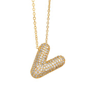 Bubble 14K Gold Letter Necklace