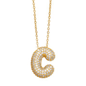 Bubble 14K Gold Letter Necklace