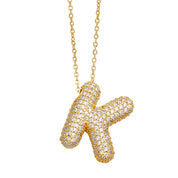 Bubble 14K Gold Letter Necklace