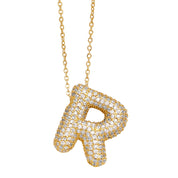 Bubble 14K Gold Letter Necklace