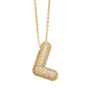 Bubble 14K Gold Letter Necklace