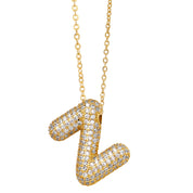 Bubble 14K Gold Letter Necklace