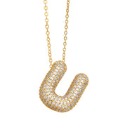 Bubble 14K Gold Letter Necklace