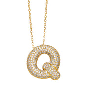 Bubble 14K Gold Letter Necklace