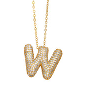 Bubble 14K Gold Letter Necklace