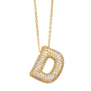 Bubble 14K Gold Letter Necklace