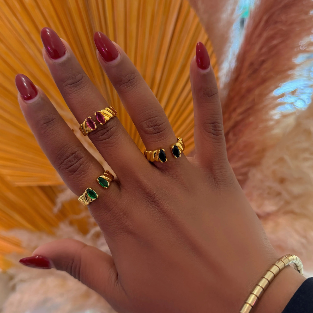 Amara Open Gemstone Ring